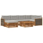 vidaXL Ensemble de canapés d'extérieur 7 pc Naturel et gris clair