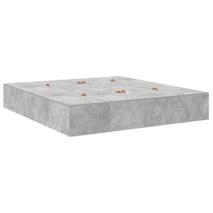 vidaXL Cadre de lit Gris béton 200 x 200 x 31 5 cm Bois d'ingénierie