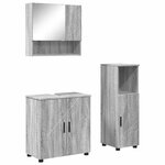 vidaXL Ensemble de mobilier de salle de bain 3 Pièces Gris Sonoma