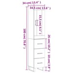 vidaXL Buffet haut Chêne sonoma 34 5x34x180 cm Bois d'ingénierie
