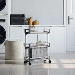 vidaXL Chariot de rangement 59x20x75 cm aluminium