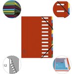 Trieur HARMINIKA à Fenêtres et Élastiques 12 Compartiments Rouge x 6 EXACOMPTA