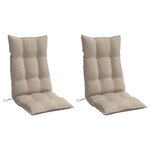 vidaXL Coussins de chaise à dossier haut lot de 2 taupe tissu oxford