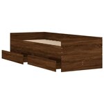vidaXL Cadre de lit avec tiroirs chêne marron 75x190 cm