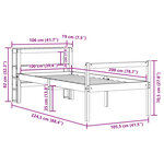vidaXL Lit pour personne âgée et tête de lit 100x200cm bois pin massif