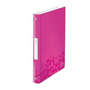 Classeur WOW 4 anneaux 25 mm Polypro souple Dos de 32 mm Rose Métallique LEITZ