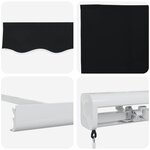 vidaXL Auvent Rétractable Noir 350 x 250 cm Tissu et Métal