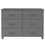 vidaXL Buffet HAMAR Gris foncé 113x40x80 cm Bois massif de pin