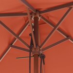 vidaXL Parasol d'extérieur avec mât en bois 150x200 cm Terre cuite