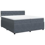 vidaXL Sommier à lattes de lit et matelas Gris foncé 200x200cm Velours