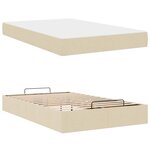vidaXL Cadre de lit avec matelas avec matelas 2 Pièces Crème tissu