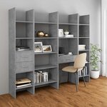 vidaXL Bibliothèque Gris béton 40x35x180 cm Bois d’ingénierie