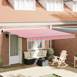 vidaXL Auvent Rétractable Rouge et blanc 400 × 300 cm Polyester
