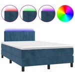 vidaXL Sommier à lattes de lit avec matelas LED bleu foncé 120x190 cm