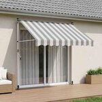 vidaXL Auvent rétractable manuel Anthracite et blanc 100 cm