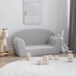 vidaXL Canapé pour enfants 2 places gris clair peluche douce