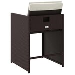 vidaXL Chaises de jardin avec coussins lot de 4 marron résine tressée