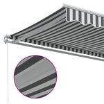 vidaXL Auvent manuel rétractable anthracite et blanc 500x300 cm