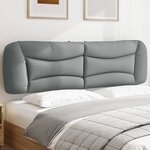 vidaXL Coussin de tête de lit Hvar gris clair 183 cm tissu
