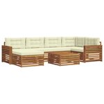 vidaXL Ensemble de canapés d'extérieur 7 pc Naturel et Crème