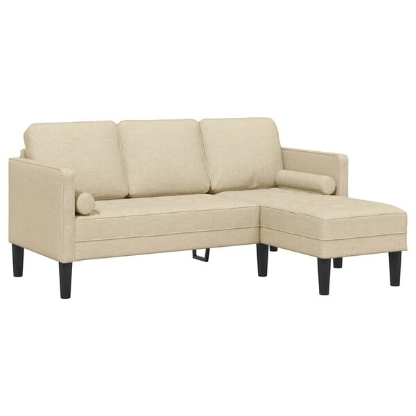 vidaXL Ensemble de Canapés Crème 173 x 131 x 67 cm tissu
