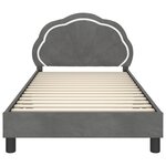 vidaXL Cadre de lit pour enfants avec tête de lit Gris foncé