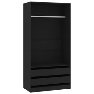 vidaXL Garde-robe Noir 100x50x200 cm Bois d'ingénierie