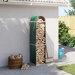 vidaXL Porte-bûches vert 40x45x170 cm acier galvanisé
