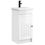 vidaXL Meuble de salle de bain avec évier Blanc brillant