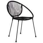 vidaXL Ensemble à dîner d'extérieur 3 Pièces Rotin PVC Noir