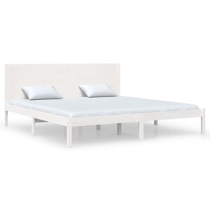 vidaXL Cadre de lit sans matelas blanc 180x200 cm bois massif