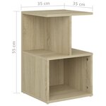 vidaXL Table de chevet chêne sonoma 35x35x55 cm bois d'ingénierie