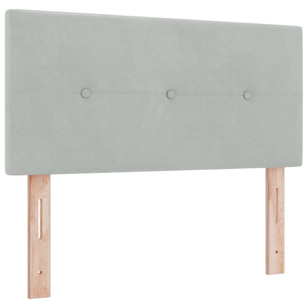 vidaXL Tête de lit LED avec bandes LED Gris clair 100 cm Velours