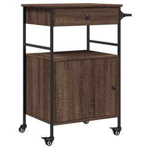 vidaXL Chariot de cuisine chêne marron 56x43x89 5 cm bois d'ingénierie