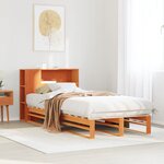 vidaXL Lit bibliothèque sans matelas cire marron 100x200cm bois massif