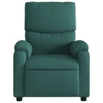 vidaXL Fauteuil inclinable Vert foncé Tissu