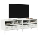 vidaXL Meuble TV blanc 135x39x43 5 cm acier laminé à froid