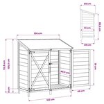 vidaXL Abri de jardin Marron 106 x 56 x 113 5 cm Bois d'ingénierie