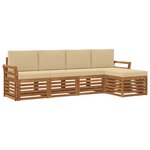 vidaXL Ensemble de canapés d'extérieur 5 pc Naturel et Beige
