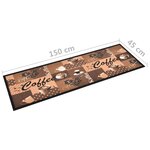 vidaXL Tapis de sol de cuisine lavable Marron café 45x150 cm