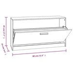 vidaXL Banc à chaussures Chêne fumé 80x24x45 cm Bois d'ingénierie