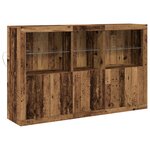 vidaXL Bahut avec lumières LED bois ancien 162x37x100 cm
