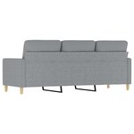 vidaXL Canapé à 3 places Gris clair 180 cm Tissu