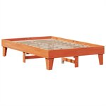 vidaXL Cadre de lit sans matelas cire marron 135x190cm bois pin massif