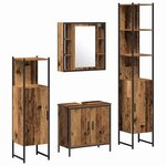 vidaXL Ensemble de mobilier de salle de bain avec étagère 4 Pièces Marron