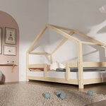 Lit cabane enfant LUCKY 90 x 190 gris clair