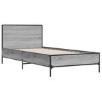 vidaXL Cadre de lit sonoma gris 75x190 cm bois d'ingénierie et métal