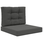 vidaXL Coussin de canapé d'extérieur 2 Pièces Anthracite Polyester