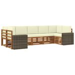 vidaXL Ensemble de canapé d'angle 7 Pièces Naturel et Crème Polyester