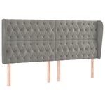 vidaXL Tête de lit avec oreilles Gris clair 183x23x118/128 cm Velours